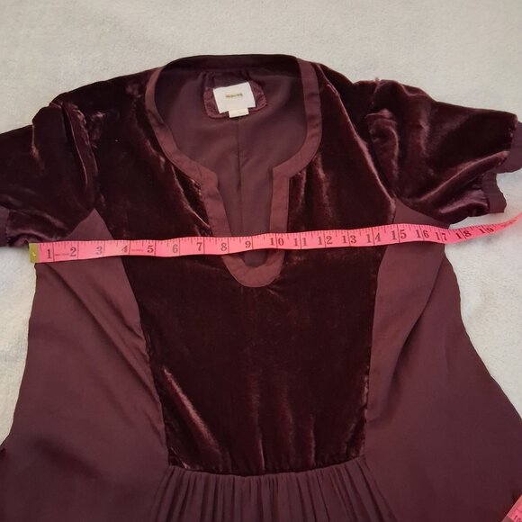 Anthropologie Maeve Women's Size Small Plum Burgundy Velvet Tunic Dress - Picture 13 of 15